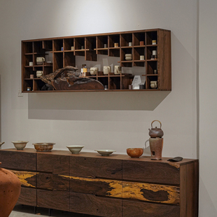 野木1978探索小吊柜茶杯展示架现代侘寂风茶室陈列博古新中式 创意