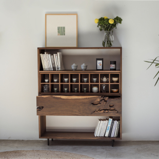 野木1978山川出云柜侘寂风餐边柜茶杯架陈列柜展示客厅博古架中式