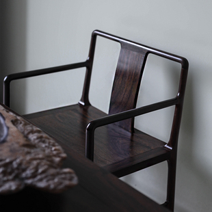 野木1978 现代简约靠背椅 侘寂自然茶椅禅椅主泡椅主人位新中式