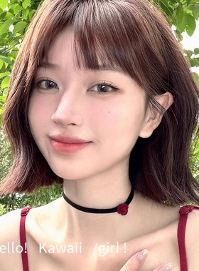 氛围感choker酒红色玫瑰颈链女小众设计感高级锁骨链甜酷辣妹项链