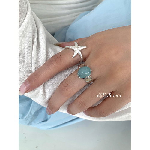 海边度假风海星开口戒指女小众设计感高级食指戒精致百搭配饰指环