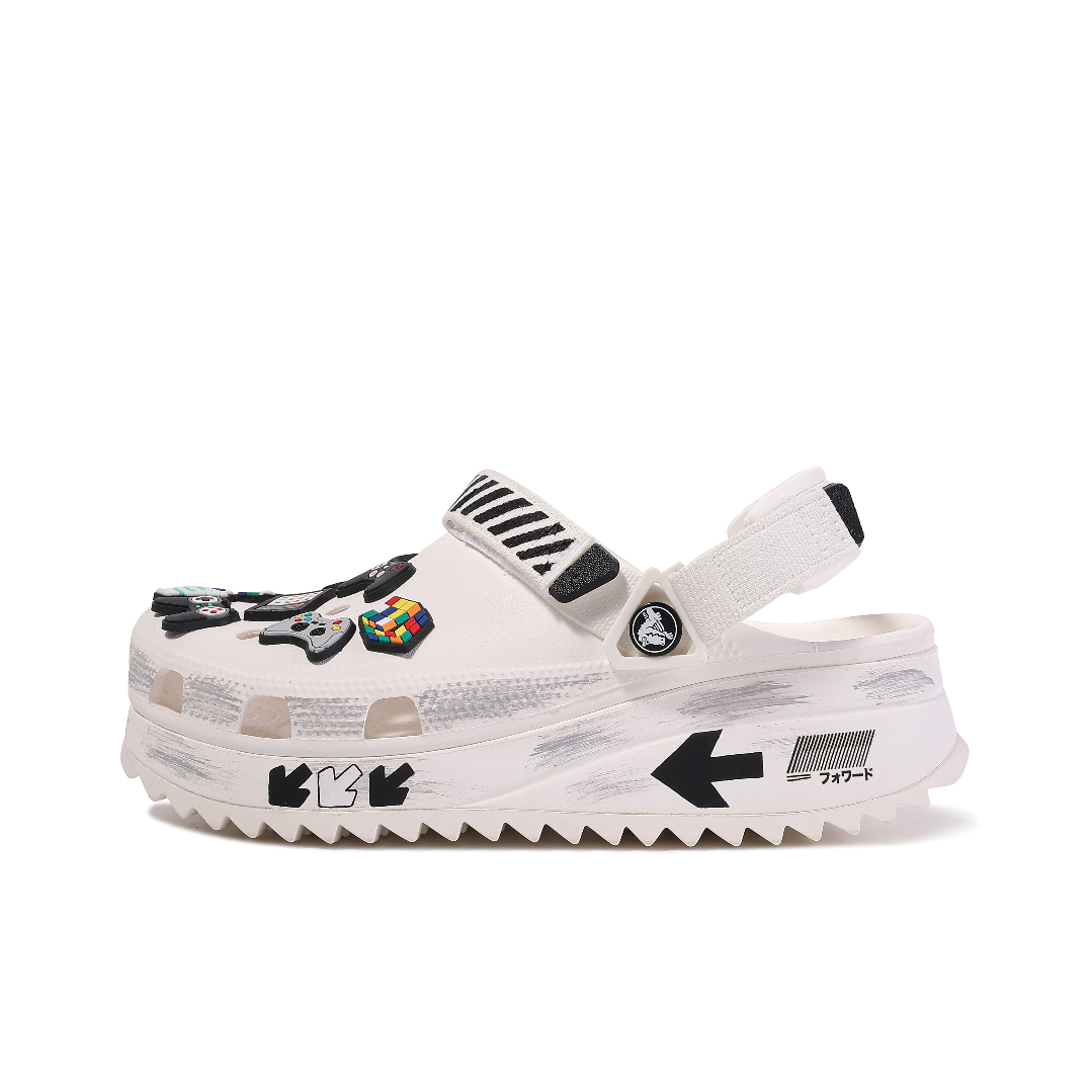 卡骆驰球鞋定制 Crocs Hiker Clog达芬奇定制白黑洞洞鞋男女同款