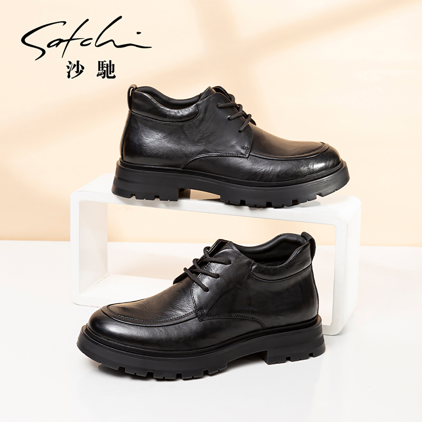 沙驰保暖马丁靴2024冬季厚底男鞋