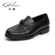 男士 皮鞋 商务工作正装 沙驰男鞋 一脚蹬软底透气真牛皮通勤乐福鞋