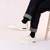 男士 休闲鞋 真皮透气软底厚底面包小白鞋 沙驰男鞋 舒适年轻时尚 潮流