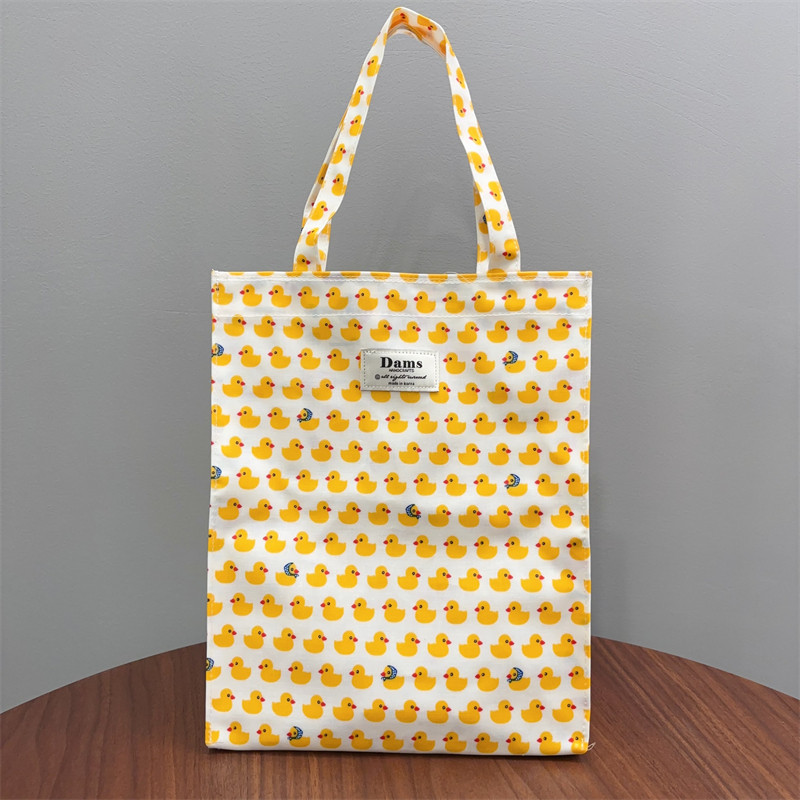 韩国进口DAMS可爱卡通鸭子小黄鸭便当袋饭盒手提包手提袋防水新款