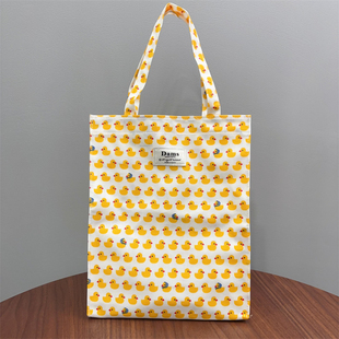 韩国进口DAMS可爱卡通鸭子小黄鸭便当袋饭盒手提包手提袋防水新款