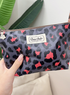 韩国进口DAMS复古优雅气质豹纹防水化妆包女便携式收纳包洗漱包新