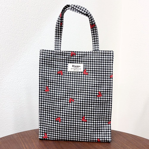 韩国DAMS格纹小爱心手提包手提袋