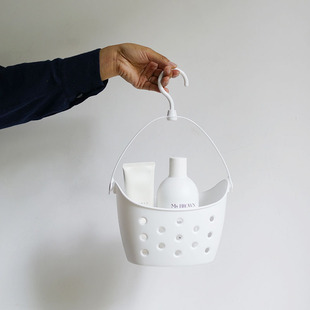 朴房 日本制阳台衣夹子收纳挂篮 可悬转浴室洗澡沥水篮挂式收纳篮