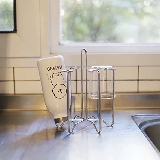 朴房日本304不锈钢沥水架玻璃杯保温杯倒挂收纳架厨房霜山置物架