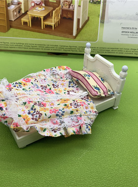 森贝尔家族家族正品日本过家家玩具 白色床一套如图D G25