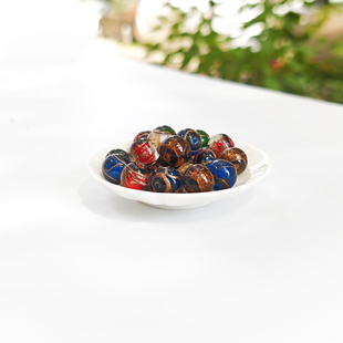 手工香灰琉璃DIY散珠配饰件材料五色五行多宝手串珠手链吊坠隔珠