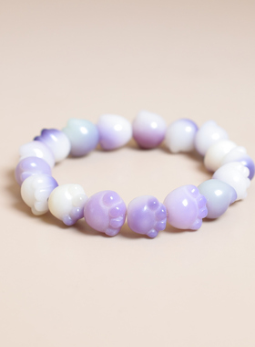 天然白玉菩提根手串紫色猫爪手链男女文玩佛珠念珠文玩绕指柔饰品