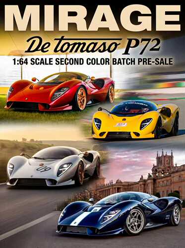 Mirage 1:64 德拓玛索De Tomaso P72限量版 仿真合金汽车模型收藏