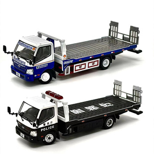 Unique Model 1:64 日野300 Dutro 全落地拖车 乐富门 警视厅涂装