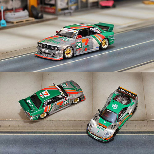 SW 1:64 清漆711便利店涂装 宝马3系M3 1代 E30 LB宽体 法拉利F40