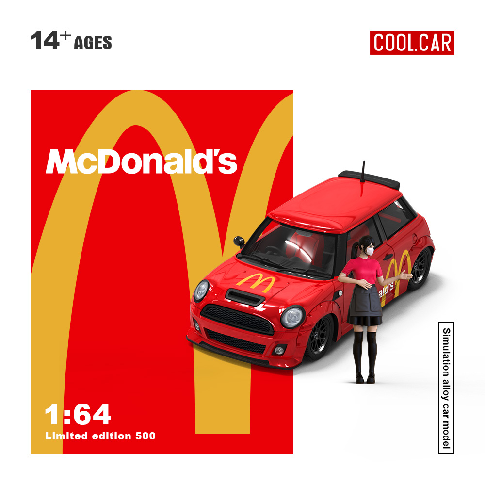 Cool Car 1:64 宝马MINI 麦当劳系列涂装人偶版 仿真合金汽车模型