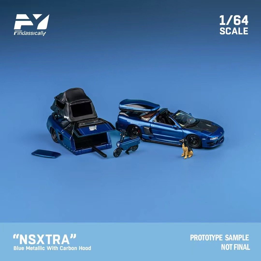 fy 1:64 本田nsx tra 套装版透明蓝色豪华版仿真合金汽车模型收藏