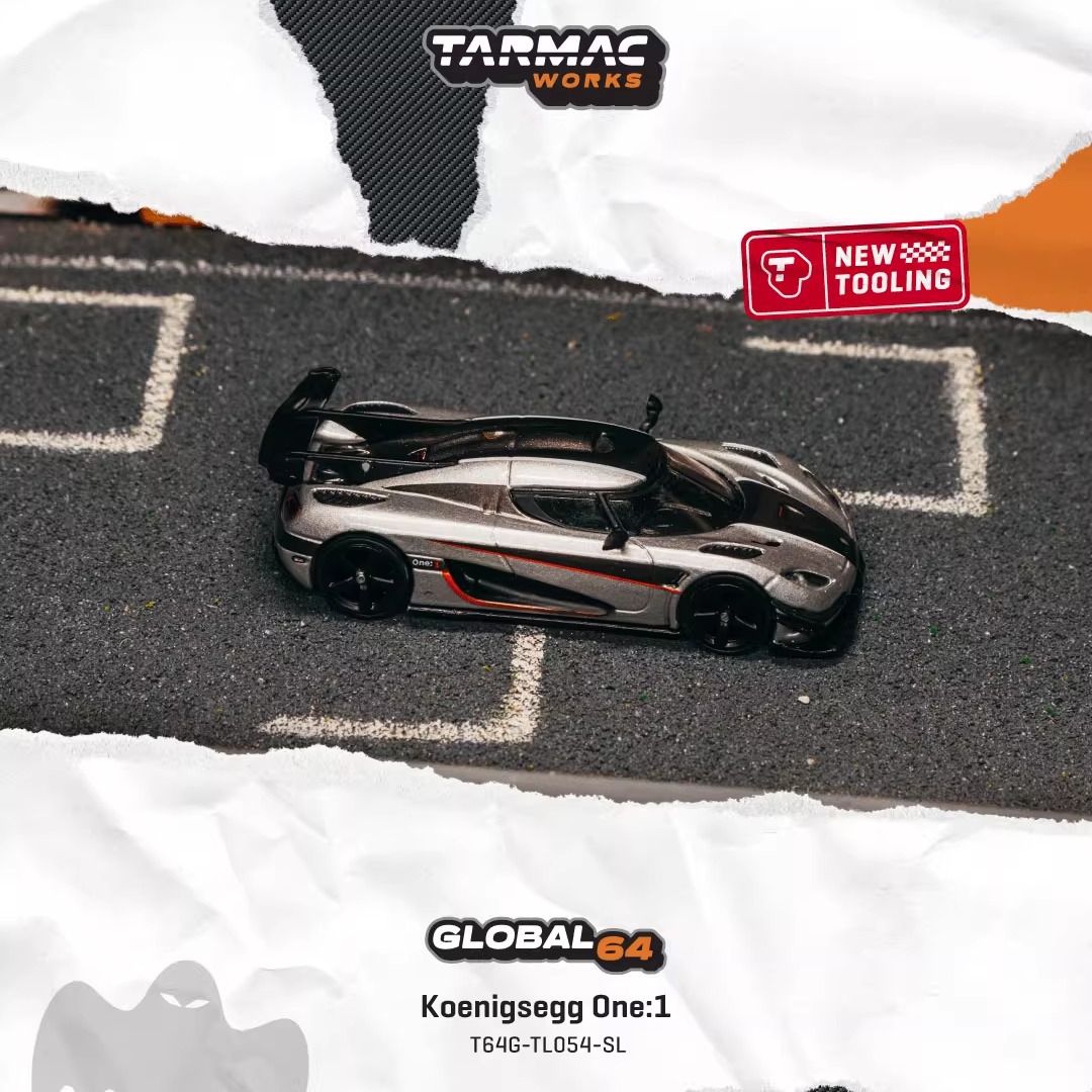 TW 1:64 科尼赛克Koenigsegg One:1跑车 银 仿真合金汽车模型收藏