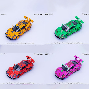 Elowen Art 1:64 保时捷911 GT3绿龙 粉龙 黄龙 红龙合金汽车模型