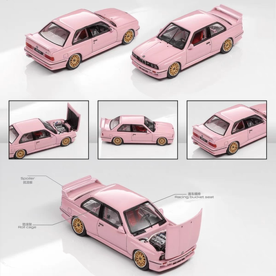 MORTAL 1:64 宝马M3 F81 E30 经典黑色 仿真合金开盖汽车模型收藏