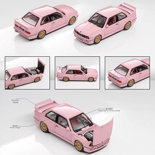 MORTAL 1:64 宝马M3 F81 E30 经典黑色 仿真合金开盖汽车模型收藏