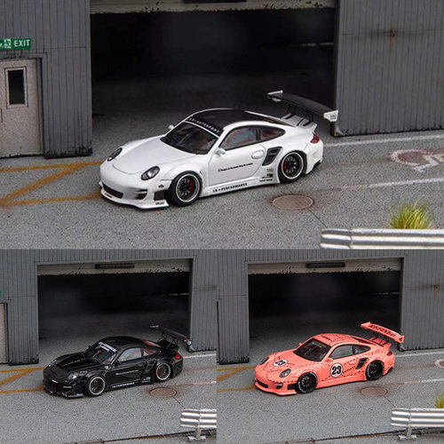 Star Models SM 1:64 保时捷997 宽体改装版粉猪涂装合金汽车模型