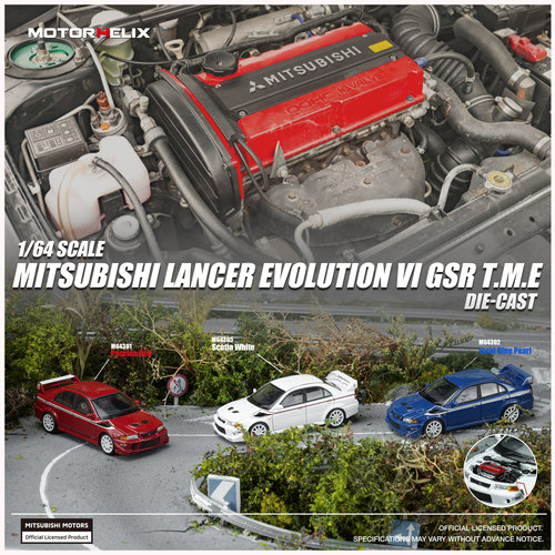 MH 1:64 三菱 蓝瑟Lancer Evo VI GSR T.M.E EVO 6.5合金汽车模型