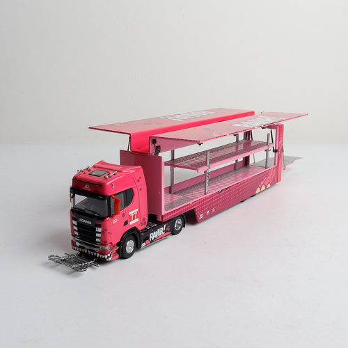 Maxwell及物1:64 斯堪尼亚运输车730S 苹果涂装 仿真合金汽车模型