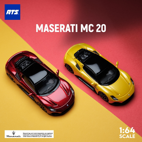 ATS爱特斯1:64玛莎拉蒂 MASERATI MC20 后盖可开仿真合金汽车模型