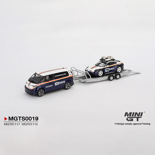 MINIGT 1:64 保时捷911 达喀尔Dakar 大众Volkswagen ID 拖车套装