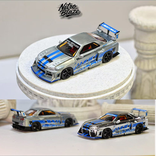 Nitro Blaze 1:64 日产尼桑 SKYLINE ER34 LB宽体版 引擎盖可拆卸