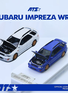 ATS 1:64 斯巴鲁 IMPREZA WRX引擎盖可打开 仿真合金汽车模型收藏