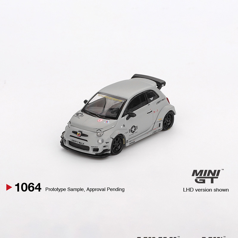 MINIGT 1:64 阿巴斯 Abarth 595 Abas 战斗灰 合金汽车模型 1064