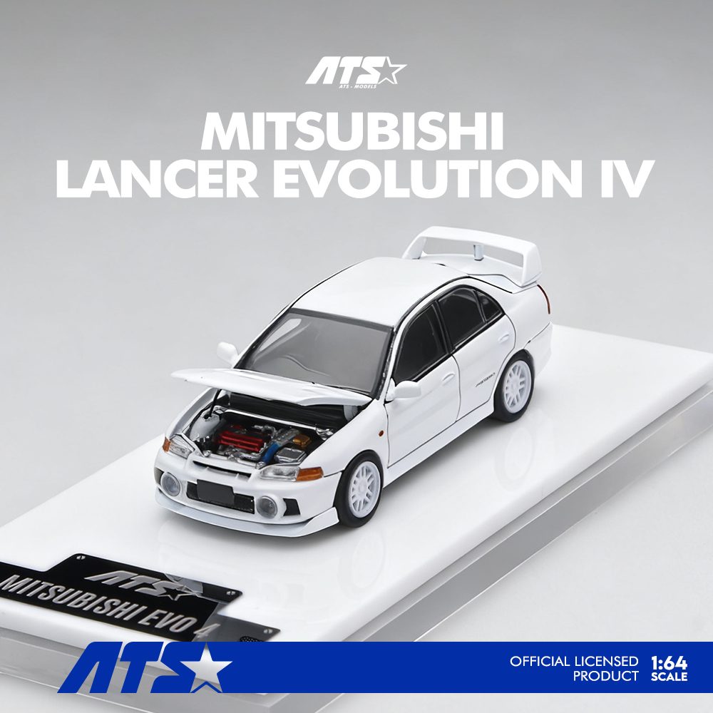 ATS 1:64蓝瑟 三菱EVO4 LANCER EVOLUTION IV代 仿真合金汽车模型