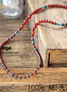 天然红玛瑙绿松石多层手链