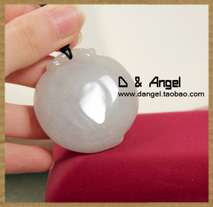 缅甸翡翠A货天然翡翠吊坠爱心蟠桃大坠子紫罗兰桃子雕件挂件礼物