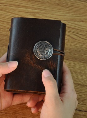 a7真皮口袋本原创牛皮手工日记可爱手帐复古小巧潮高颜值精致简约