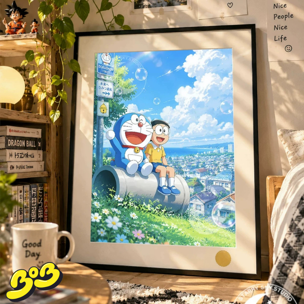 【BOB2】现货 星空 大雄与小哆啦 叮当猫小夫胖虎静香 装饰画