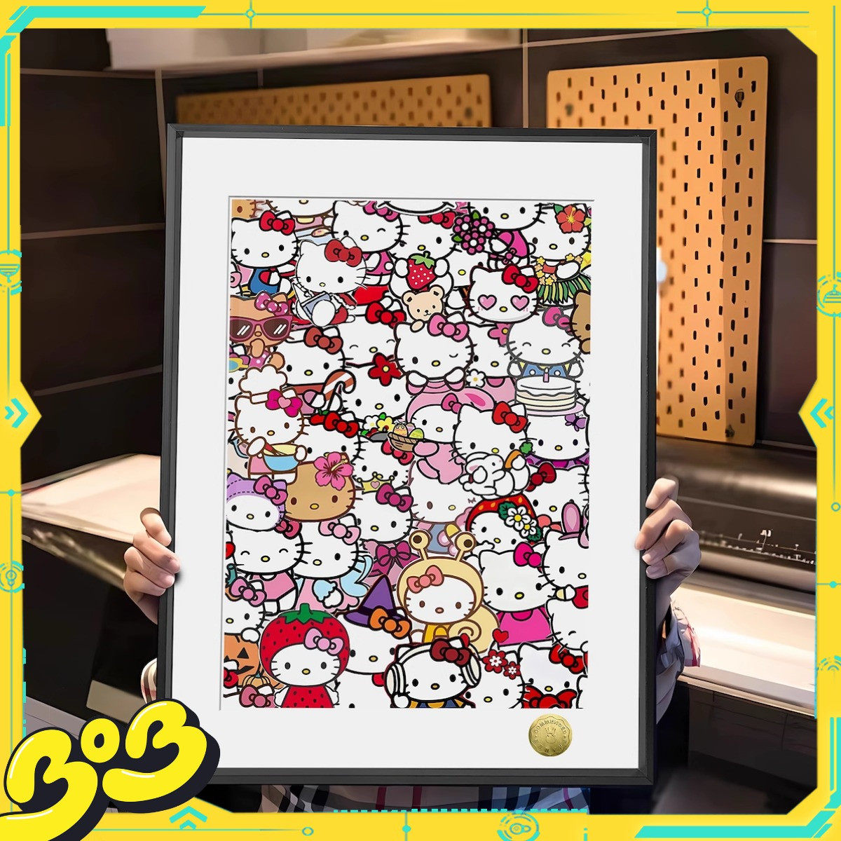 【BOB2】代购现货 皇呱工作室 哈喽kitty全家福凯蒂猫 装饰画地毯