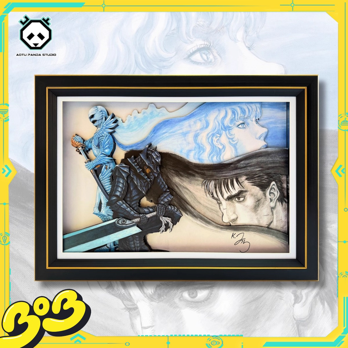 【BOB2】代购现货 凹凸panda 格斯 格里菲斯复刻纸艺立体 装饰画