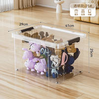 Transparent plastic storage box, household large-capacity thickened clothes, trousers and quilts storage box, miscellaneous sorting box thumbnail 4