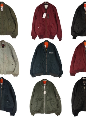 古着vintage日本街头MA1空军飞行服纯色百搭棉服夹克宽松外套冬F2