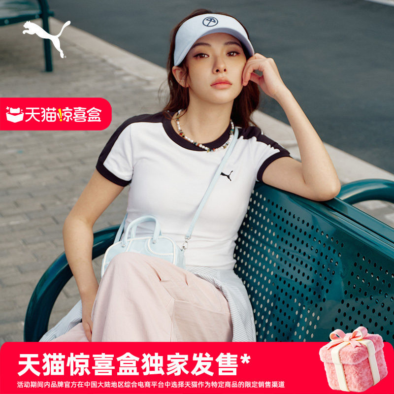 百亿|修身美式复古经典T7短袖T恤女款PUMA彪马夏季运动上衣635876