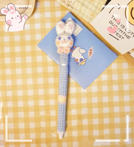 适用于苹果pencil华为益博思电容笔触屏笔毛线套手工毛绒保护套