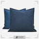「麻园诗人」双面用蓝色棉麻抱枕北欧亚麻靠垫别墅沙发靠枕样板间