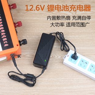 12.6V5A8A10锂电池充电器12V带风扇大功率11.1V新动力18650聚合物