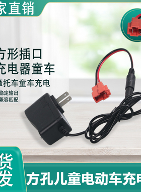 6V1000MA通用美规方孔方形插口儿童电动车童车摩托车充电器适配器