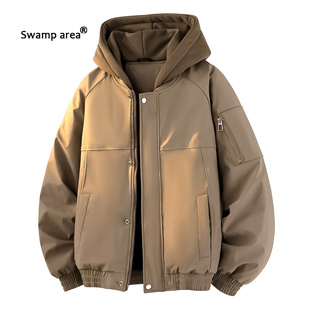 SWAMP AREA羽绒服男冬季新款连帽加厚工装冬装保暖90白鸭绒外套男